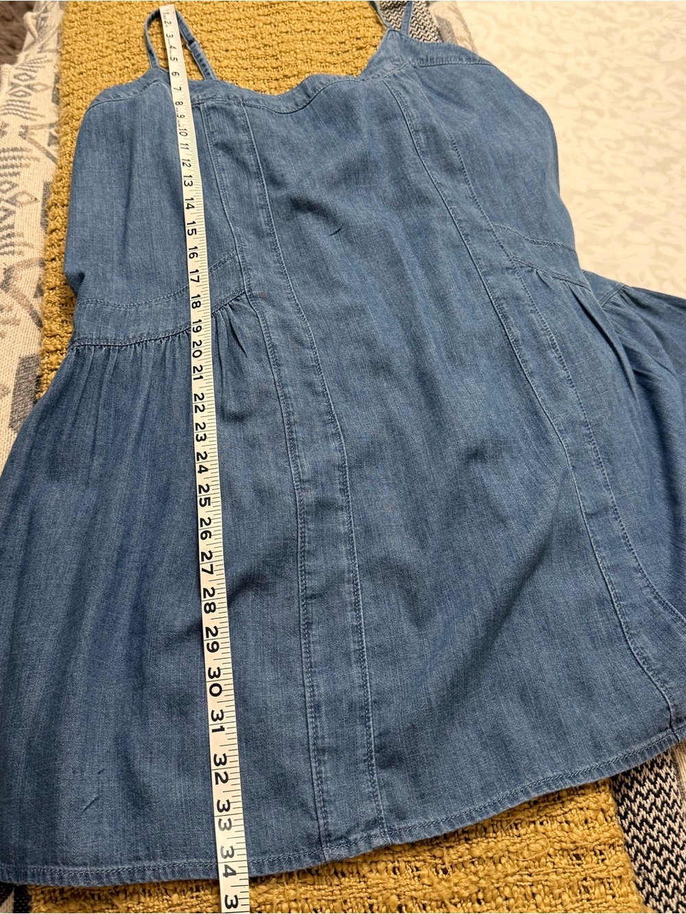Abercrombie & Fitch Denim Scoop-Neck Slip Dress - Blue - Picture 10 of 12